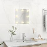 VidaXL vægspejl med LED-lamper firkantet glas