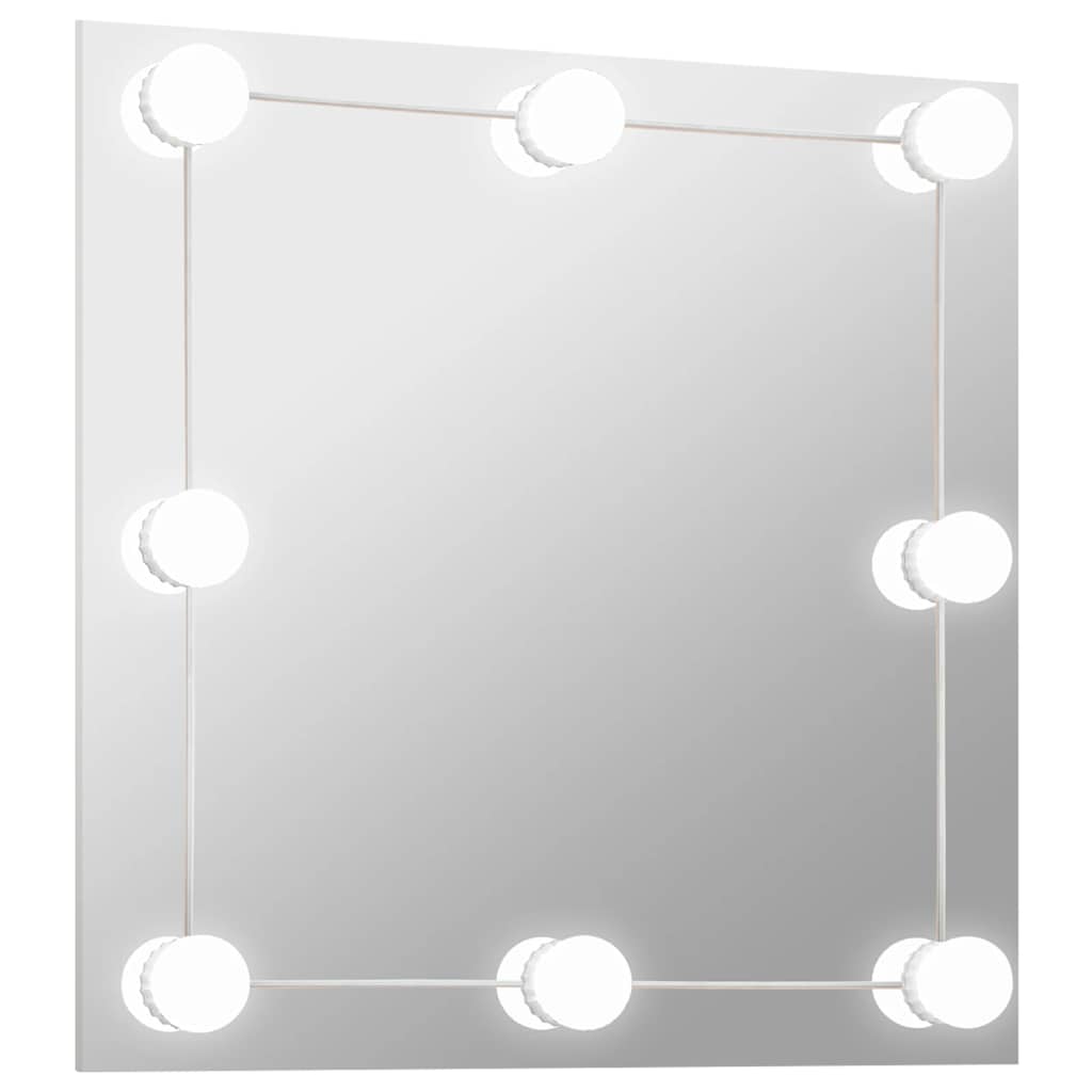 VidaXL vægspejl med LED-lamper firkantet glas