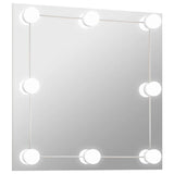 VidaXL vægspejl med LED-lamper firkantet glas