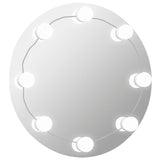 VidaXL vægspejl med LED lamper rundt glas