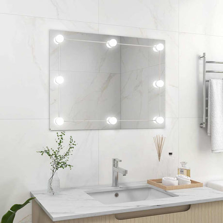 Vidaxx vægspejl uden ramme med LED-lamper, rektangulært glas
