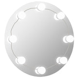 VidaXL vægspejl uden ramme med LED lamper rundt glas