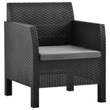 Vidaxl tuinstoelen 2 st met kussens pp rattan antracietkleurig