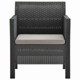 Vidaxl tuinstoelen 2 st met kussens pp rattan antracietkleurig