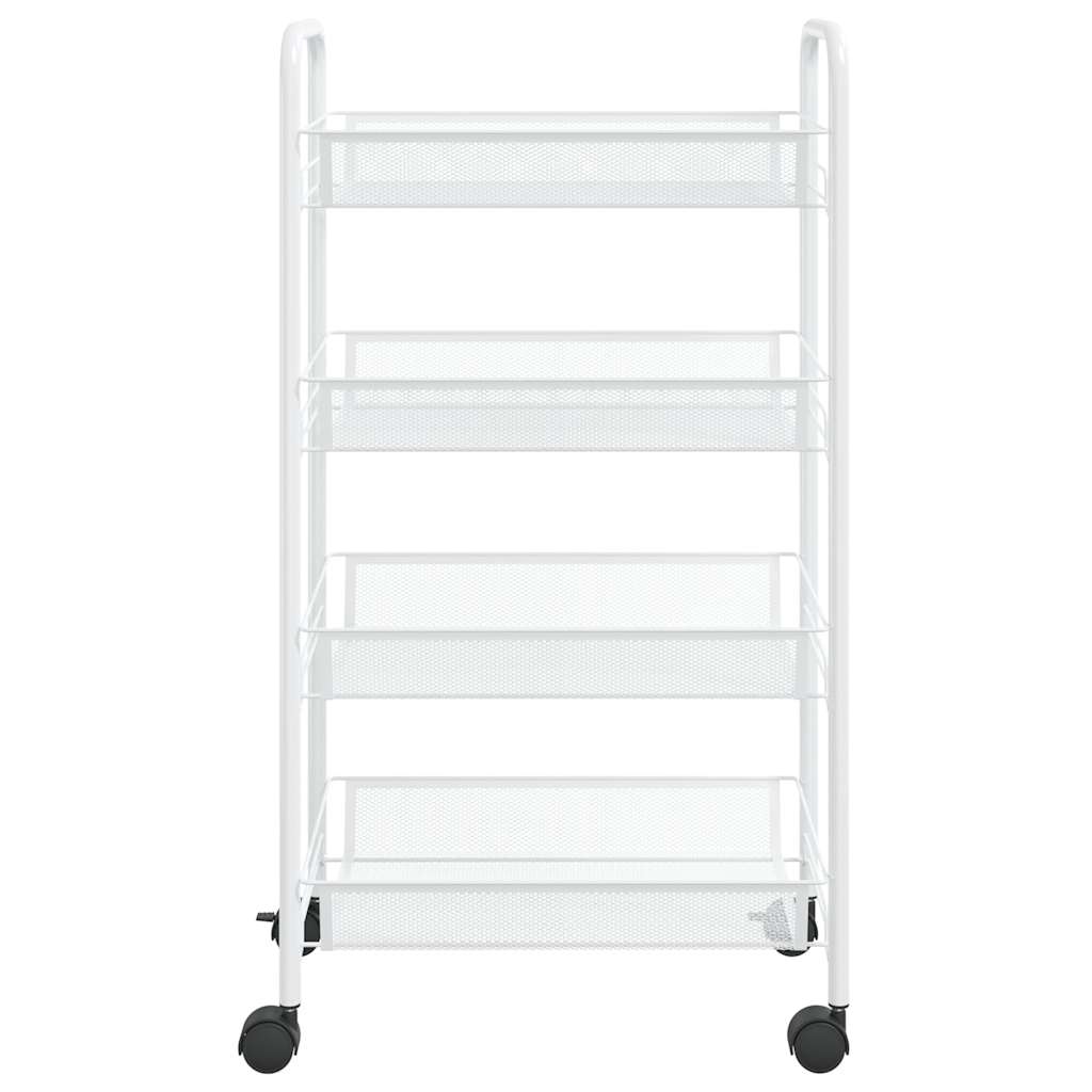 Vidaxl keukentrolley 4-laags 46x26x85 cm ijzer wit