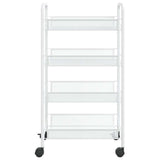 Vidaxl keukentrolley 4-laags 46x26x85 cm ijzer wit