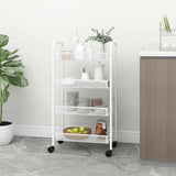 Vidaxl keukentrolley 4-laags 46x26x85 cm ijzer wit
