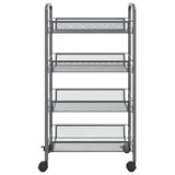 Vidaxl keukentrolley 4-laags 46x26x85 cm ijzer grijs