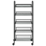 Vidaxl keukentrolley 5-laags 46x26x105 cm ijzer zwart