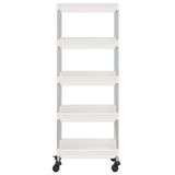 Vidaxl keukentrolley 5-laags 42x29x128 cm ijzer en abs wit