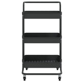 Vidaxl keukentrolley 3-laags 42x35x85 cm ijzer en abs zwart
