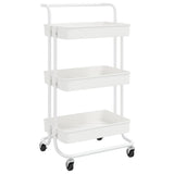 Vidaxl keukentrolley 3-laags 42x35x85 cm ijzer en abs wit