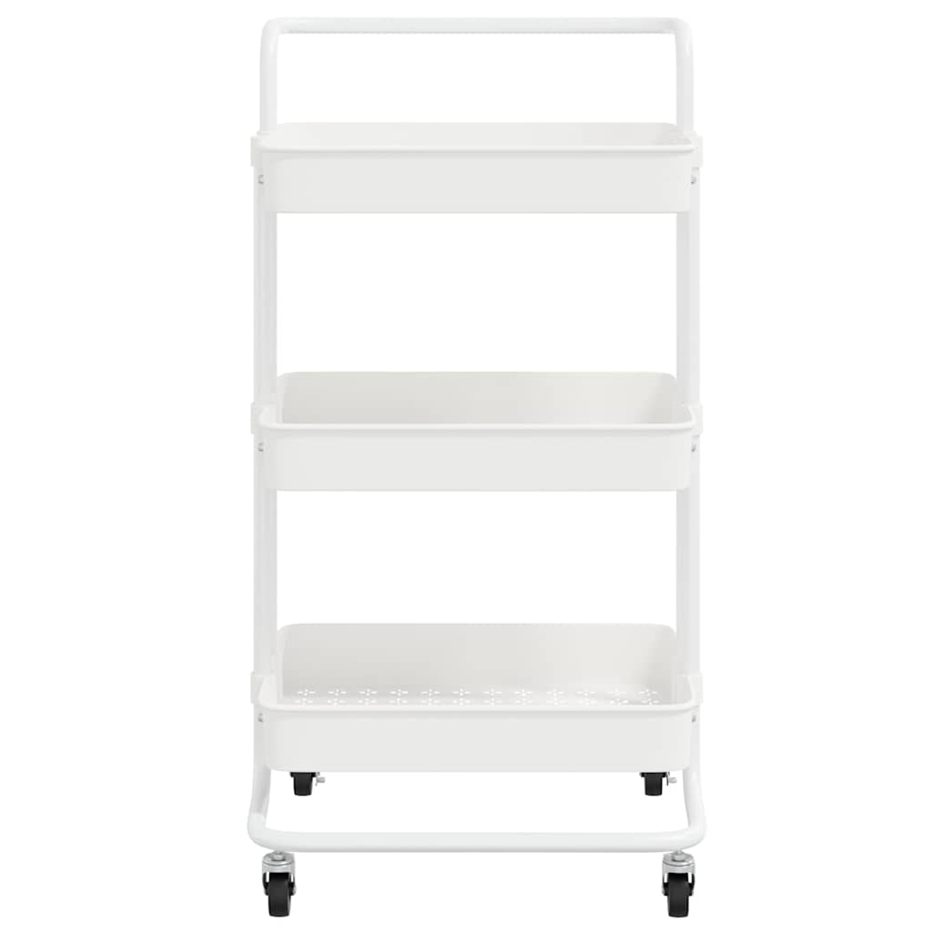 Vidaxl keukentrolley 3-laags 42x35x85 cm ijzer en abs wit
