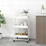 Vidaxl keukentrolley 3-laags 42x35x85 cm ijzer en abs wit