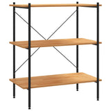 Vidaxl 3-laags stellingkast zwart en eiken 80x40x92 cm