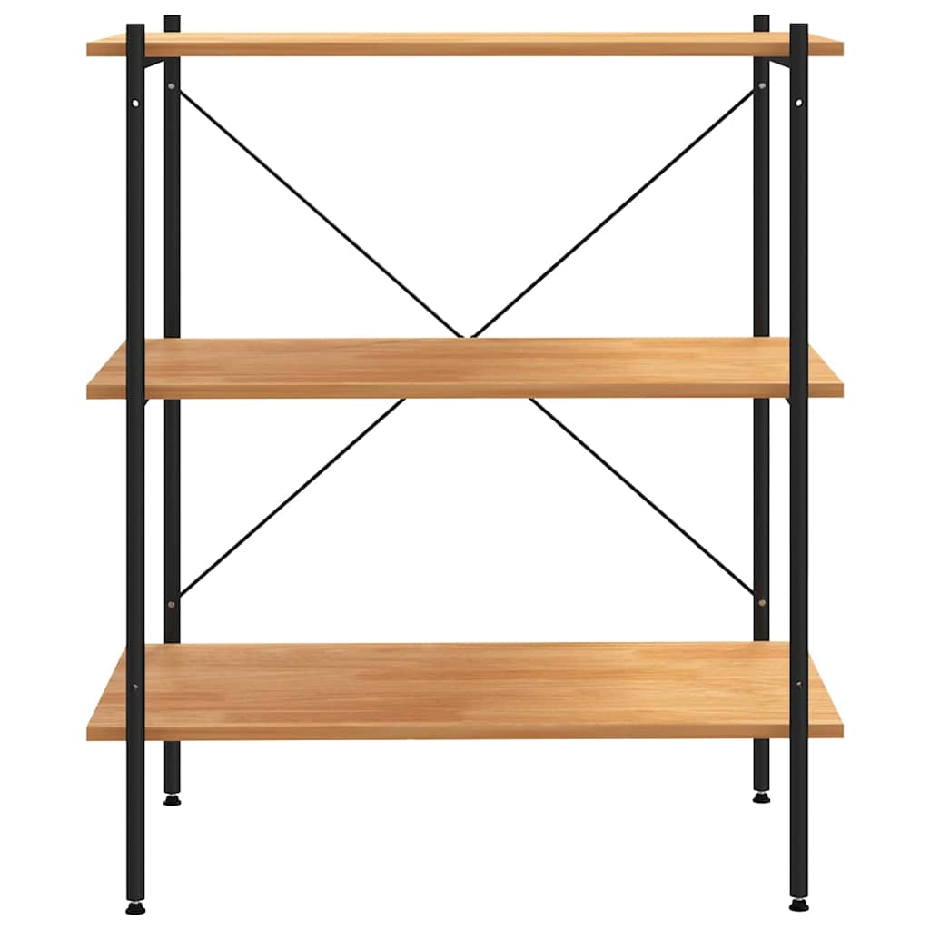 Vidaxl 3-laags stellingkast zwart en eiken 80x40x92 cm