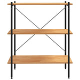 Vidaxl 3-laags stellingkast zwart en eiken 80x40x92 cm