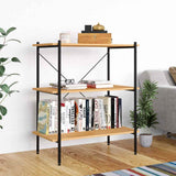 Vidaxl 3-laags stellingkast zwart en eiken 80x40x92 cm