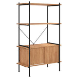 Vidaxl opbergrek 4-laags met kast 80x40x130 cm staal en bewerkt hout