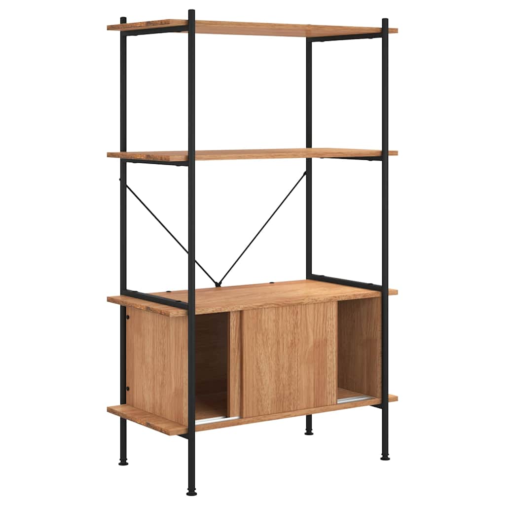 Vidaxl opbergrek 4-laags met kast 80x40x130 cm staal en bewerkt hout