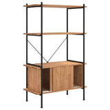 Vidaxl opbergrek 4-laags met kast 80x40x130 cm staal en bewerkt hout