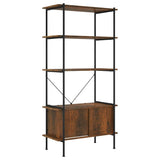 Vidaxl opbergrek 5-laags met kast 80x40x163 cm staal en bewerkt hout