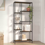 Vidaxl boekenkast 80x30x180 cm staal en bewerkt hout