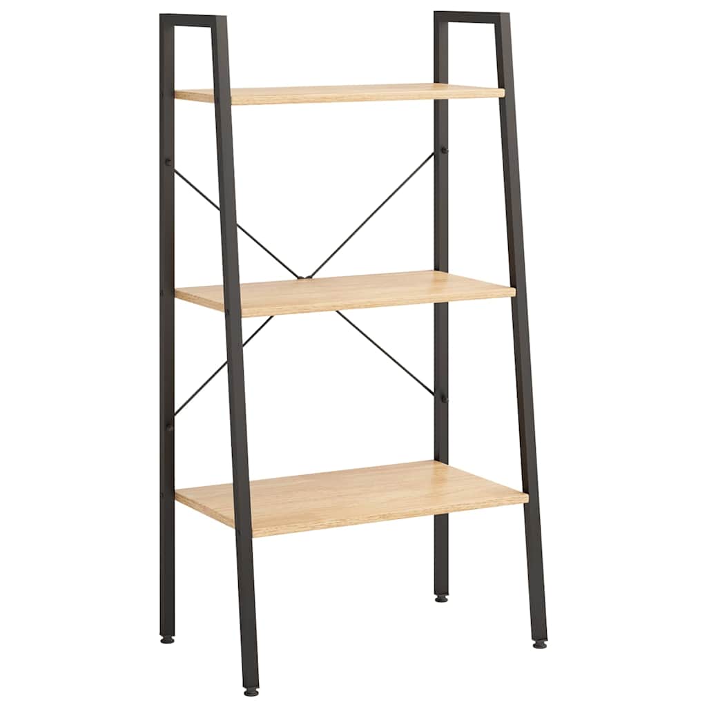 Vidaxl opbergmeubel met 3 lagen 56x35x108 cm lichtbruin en zwart