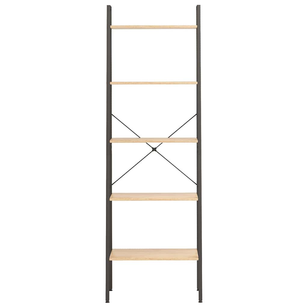 Vidaxl opbergmeubel met 5 lagen 56x35x174 cm lichtbruin en zwart