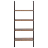 Vidaxl ladderrek met 4 schappen 64x35x152,5 cm donkerbruin en zwart