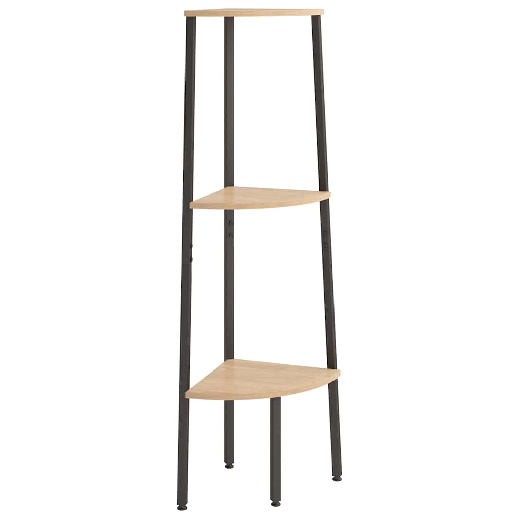 Vidaxl hoekkastje met 3 schappen 45,5x31,5x120 cm lichtbruin en zwart