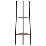 Vidaxl hoekkastje met 3 schappen 45,5x31,5x120 cm donkerbruin en zwart