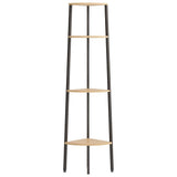 Vidaxl hoekkast met 4 lagen lichtbruin en zwart 45,5x31,5x150 cm