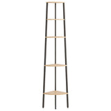 Vidaxl hoekkastje met 5 schappen 45,5x31,5x180 cm lichtbruin en zwart