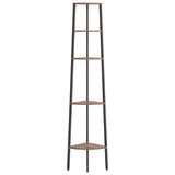 Vidaxl hoekkastje met 5 schappen 45,5x31,5x180 cm donkerbruin en zwart