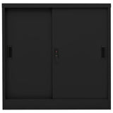 Vidaxl kantoorkast met schuifdeuren 90x40x90 cm staal zwart