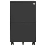 Vidaxl ladeblok verrijdbaar 39x45x67 cm staal antracietkleurig