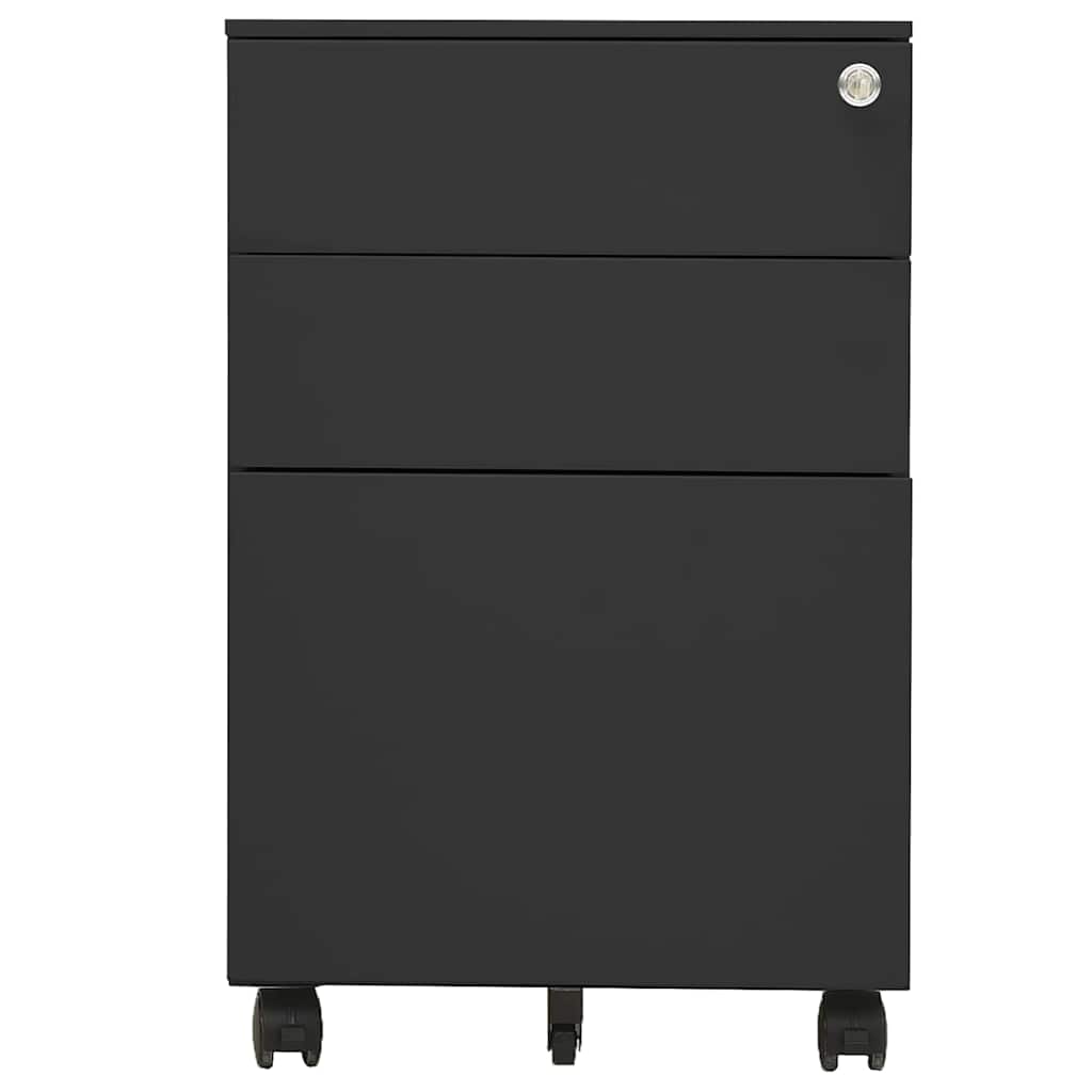 Vidaxl ladeblok verrijdbaar 39x45x60 cm staal antracietkleurig