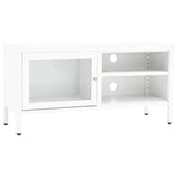 Vidaxl tv-meubel 90x30x44 cm staal en glas wit