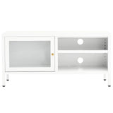 Vidaxl tv-meubel 90x30x44 cm staal en glas wit