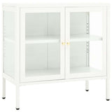 Vidaxl dressoir 70x35x70 cm staal en glas wit