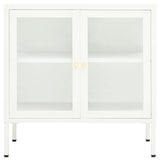 Vidaxl dressoir 70x35x70 cm staal en glas wit