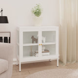 Vidaxl dressoir 70x35x70 cm staal en glas wit