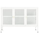 Vidaxl dressoir 105x35x70 cm staal en glas wit