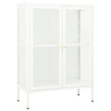 Vidaxl dressoir 75x35x105 cm staal en glas wit