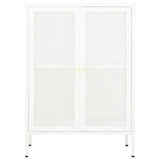 Vidaxl dressoir 75x35x105 cm staal en glas wit