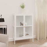 Vidaxl dressoir 75x35x105 cm staal en glas wit