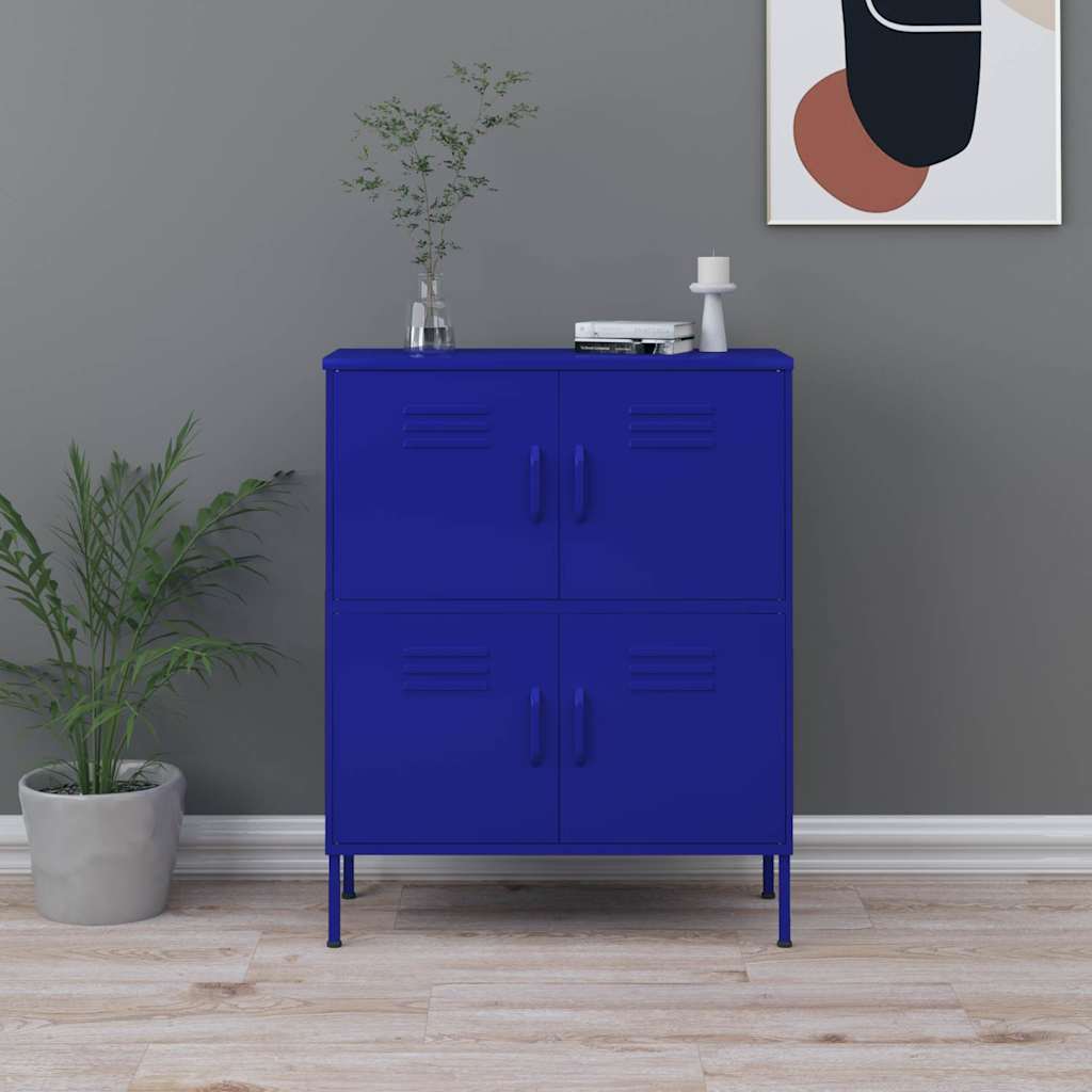 Vidaxl opbergkast 80x35x101,5 cm staal marineblauw