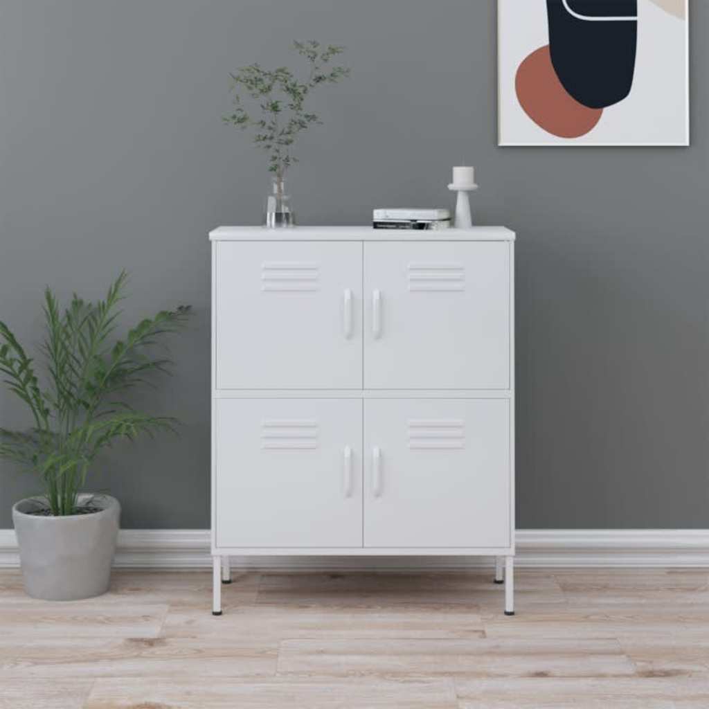 Vidaxl opbergkast 80x35x101,5 cm staal wit