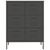 Vidaxl ladekast 80x35x101,5 cm staal antracietkleurig